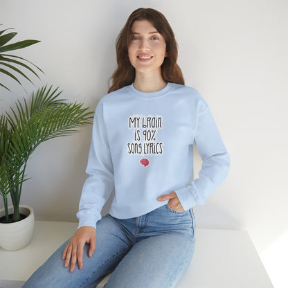 My Brain Is 90% Song Lyrics Crewneck Sweatshirt