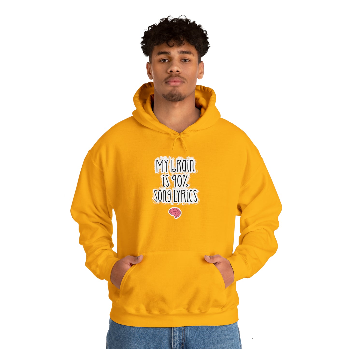 My Brain Is 90% Song Lyrics Hooded Sweatshirt