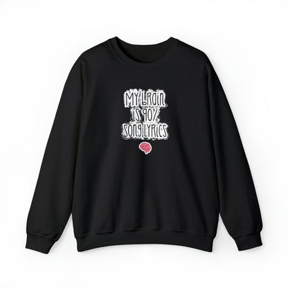 My Brain Is 90% Song Lyrics Crewneck Sweatshirt