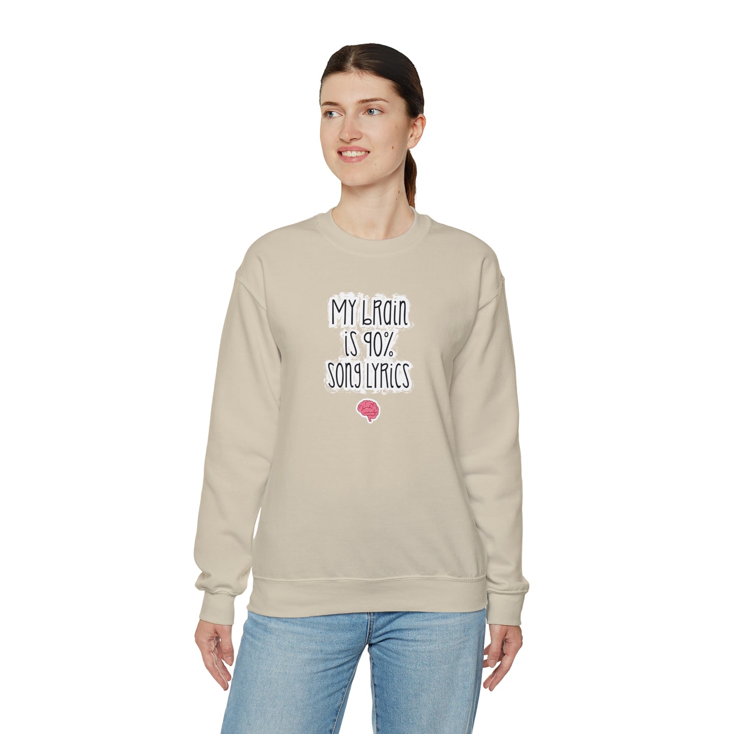 My Brain Is 90% Song Lyrics Crewneck Sweatshirt