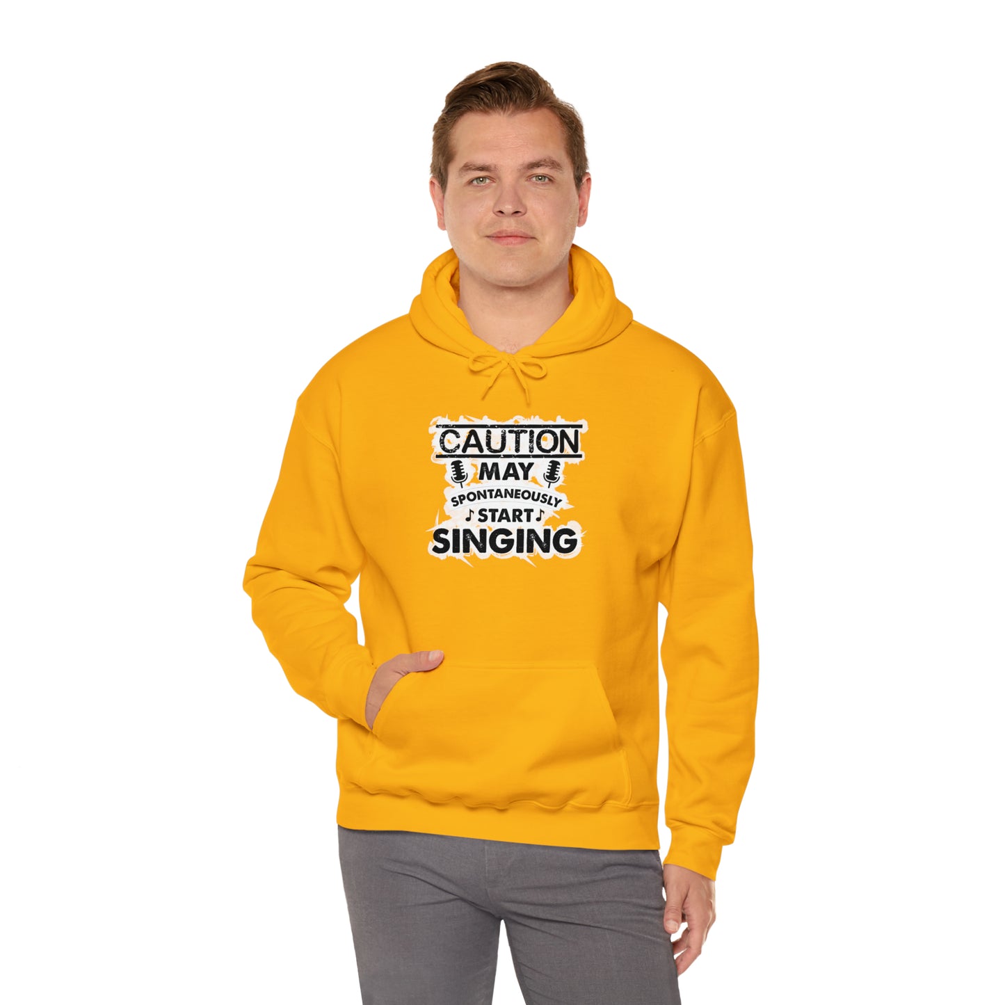 Caution May Spontaneously Start Singing Hooded Sweatshirt