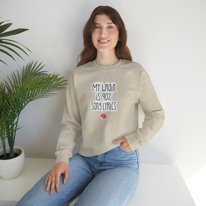 My Brain Is 90% Song Lyrics Crewneck Sweatshirt