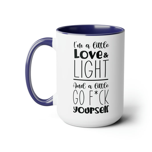 A Little Love and Light Two-Tone Coffee Mug, 15oz