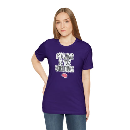 My Brain Is 90% Song Lyrics T-Shirt