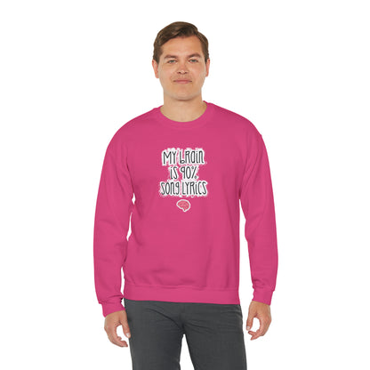 My Brain Is 90% Song Lyrics Crewneck Sweatshirt