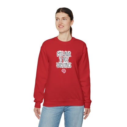 My Brain Is 90% Song Lyrics Crewneck Sweatshirt