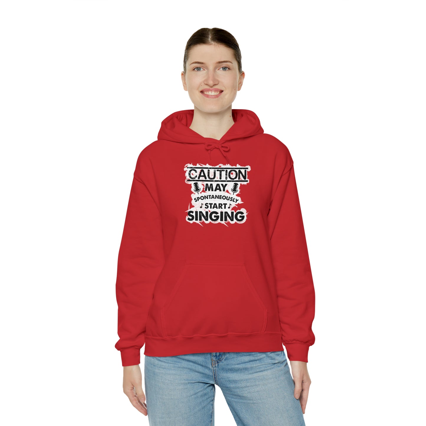 Caution May Spontaneously Start Singing Hooded Sweatshirt