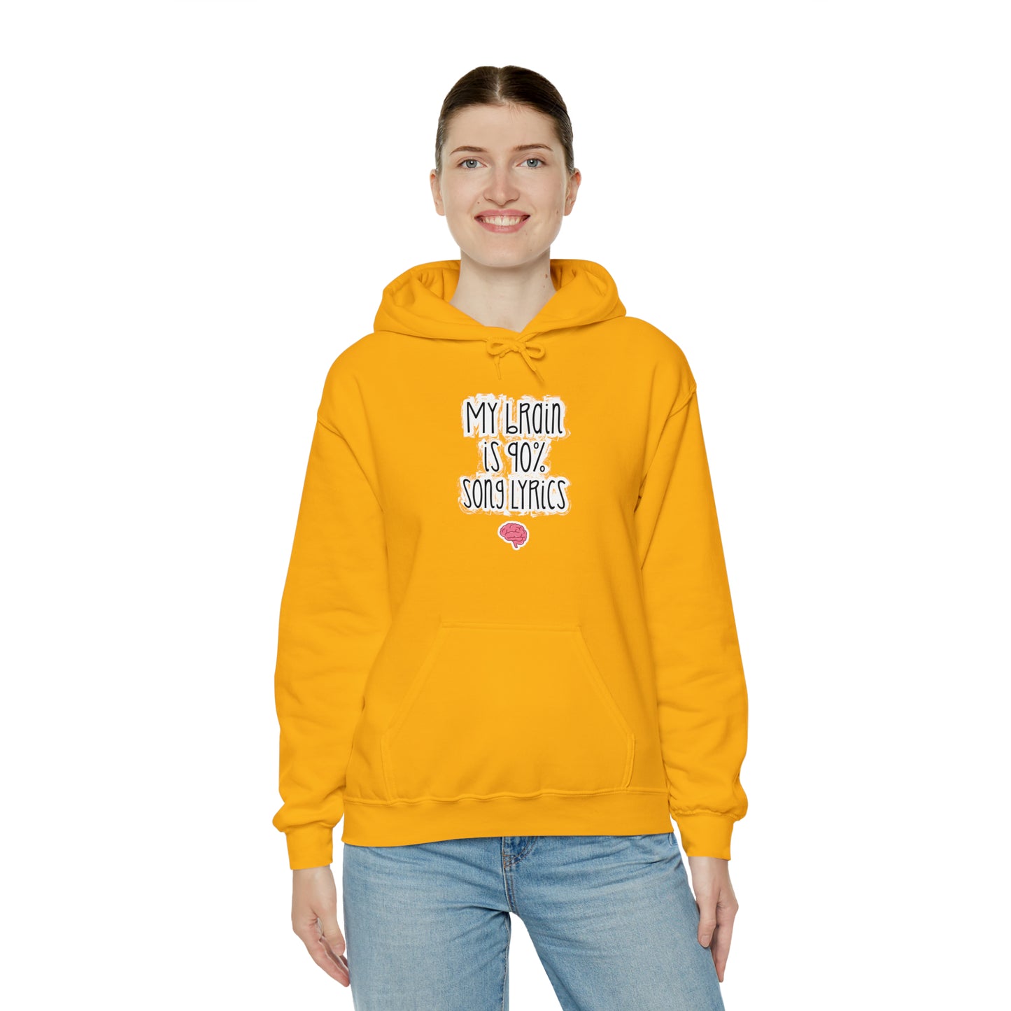 My Brain Is 90% Song Lyrics Hooded Sweatshirt