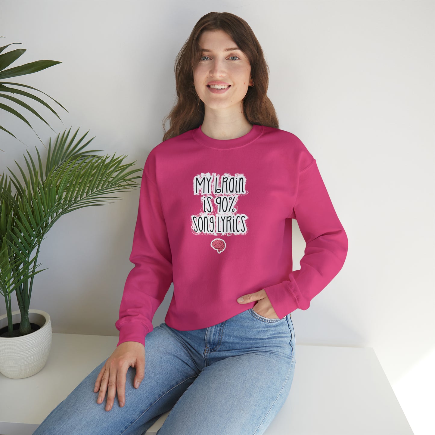 My Brain Is 90% Song Lyrics Crewneck Sweatshirt