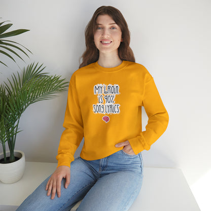 My Brain Is 90% Song Lyrics Crewneck Sweatshirt