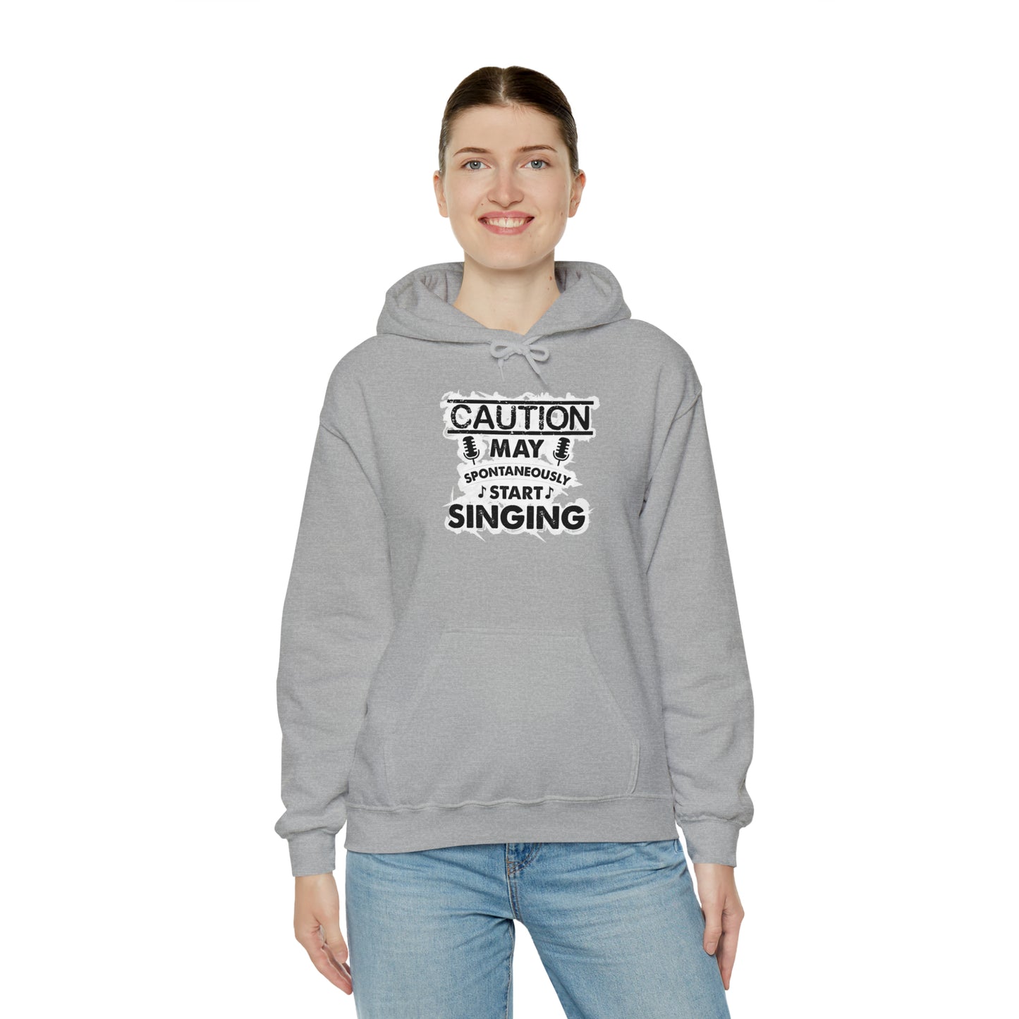 Caution May Spontaneously Start Singing Hooded Sweatshirt