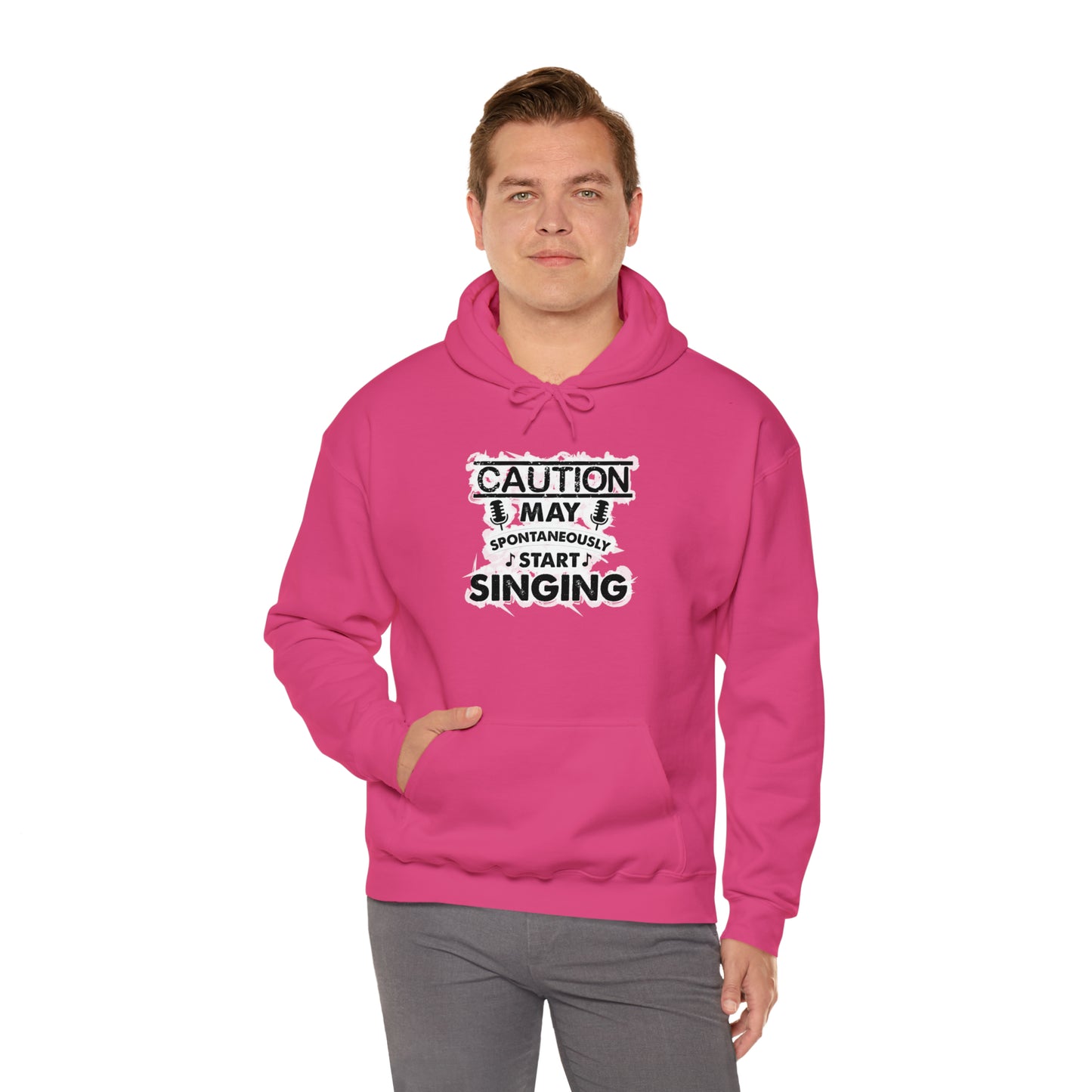 Caution May Spontaneously Start Singing Hooded Sweatshirt