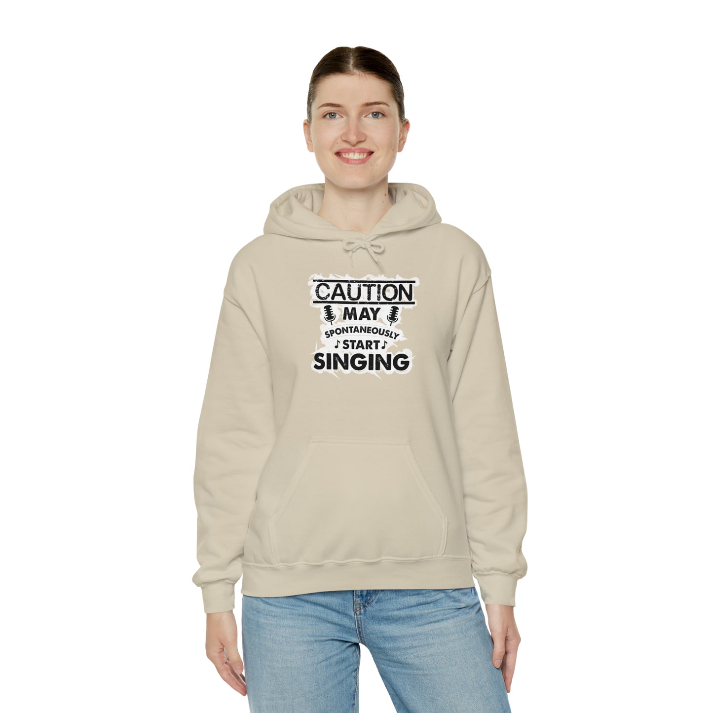 Caution May Spontaneously Start Singing Hooded Sweatshirt