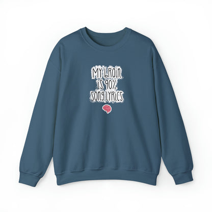 My Brain Is 90% Song Lyrics Crewneck Sweatshirt