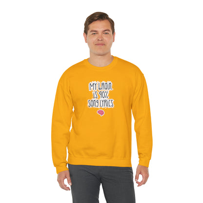 My Brain Is 90% Song Lyrics Crewneck Sweatshirt