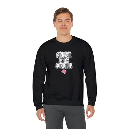 My Brain Is 90% Song Lyrics Crewneck Sweatshirt