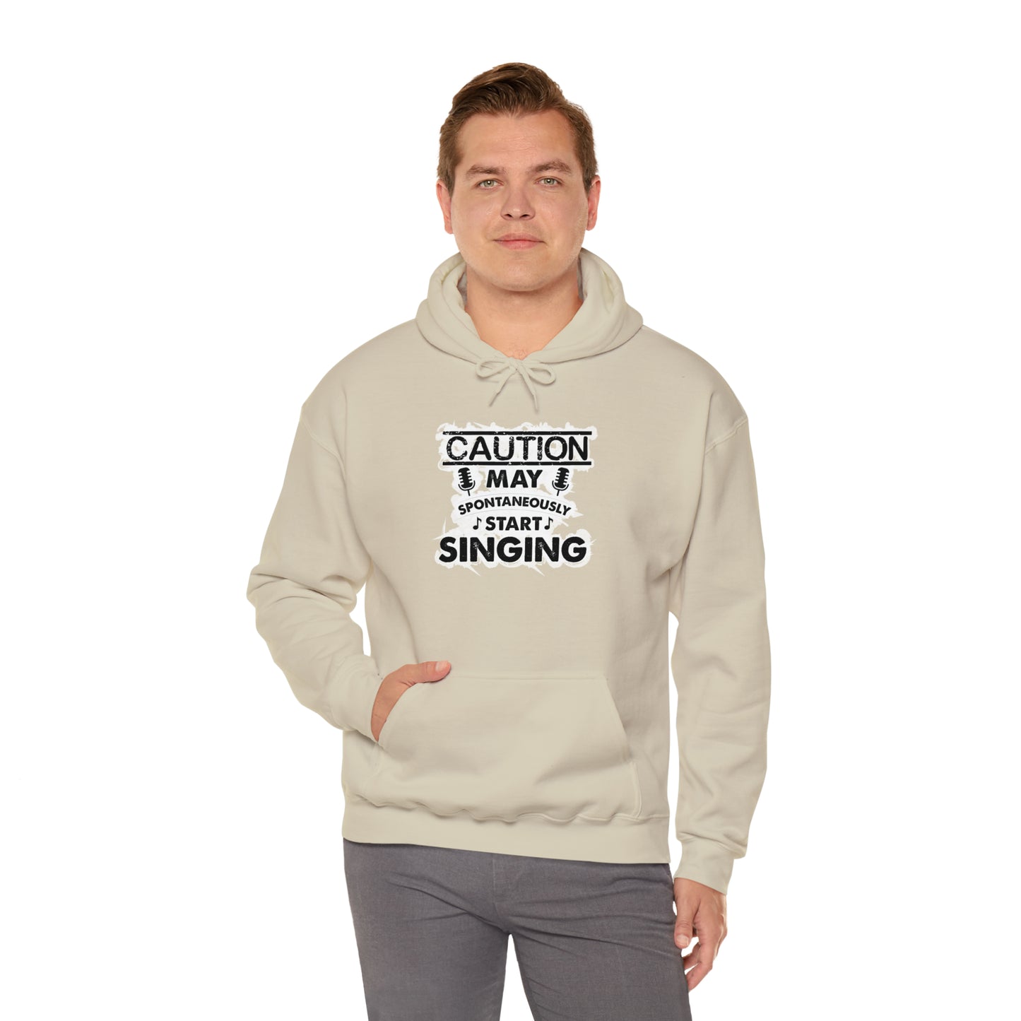 Caution May Spontaneously Start Singing Hooded Sweatshirt